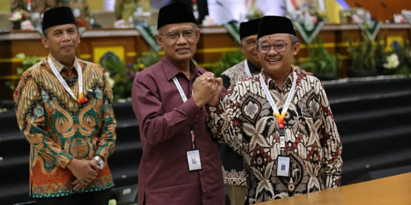 Prof Haedar Nashir dan Prof Abdul Mut'i kembali terpilih menjadi Ketum dan Sekum PP Muhammadiyah Periode 2022-2027/Repro