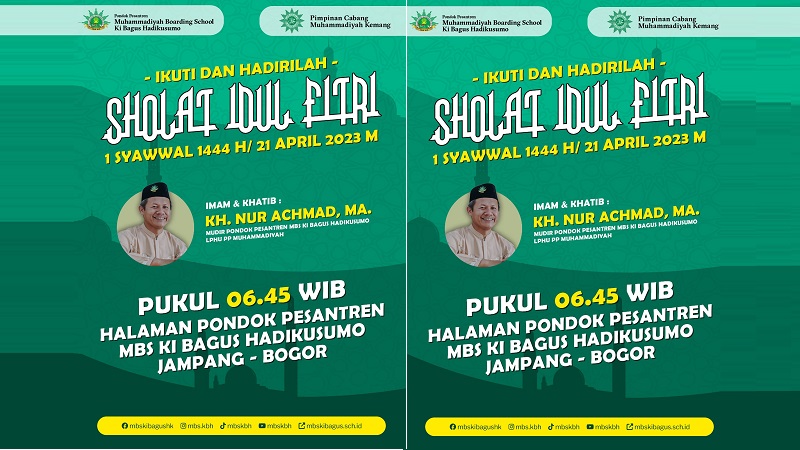 Pondok Pesantren MBS Ki Bagus Hadikusomo Jampang-Bogor mengadakan salat Idul Fitri 1444 4 H. (Foto: Repro)