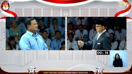 Debat capres antara Anies Baswedan dan Prabowo Subianto. (Tangkapan Layar)